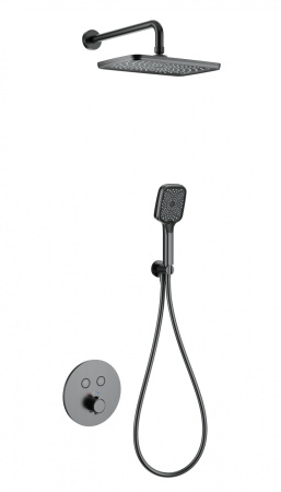 Душевая система с термостатом встраиваемая WONZON & WOGHAND, темный графит WW-D2017-A-BGG