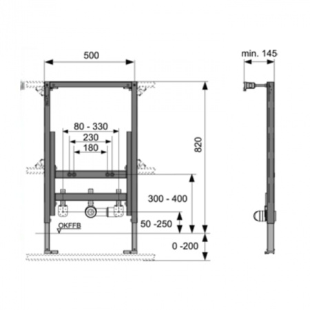 Инсталляционная система для подвесного биде TECE 9330005