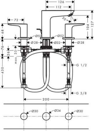 Смеситель для раковины Hansgrohe Talis E 71733140