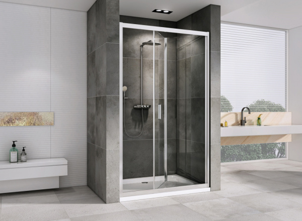 Душевая дверь (120х195) ABBER Sonnenstrand AG07120 хром, складная