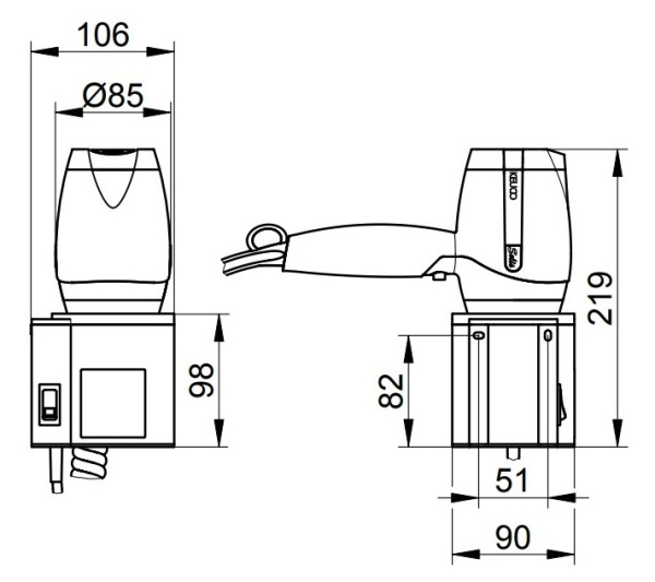 Фен с настенным креплением Keuco Plan 14995010037