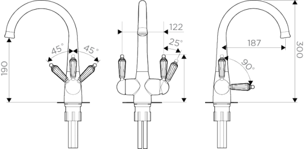 Смеситель для мойки OMOIKIRI OKINAWA-AB 4994056