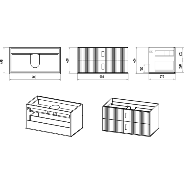 Тумба с раковиной 90 см  Brevita Sevilla УТ000022659