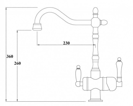 Смеситель для кухни с подключением к фильтру Zorg ZR 326 YF ANTIQUE