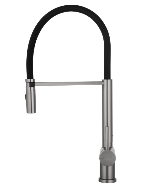 Смеситель для кухни с гибким изливом WONZON & WOGHAND, темный графит WW-88438003-BGM