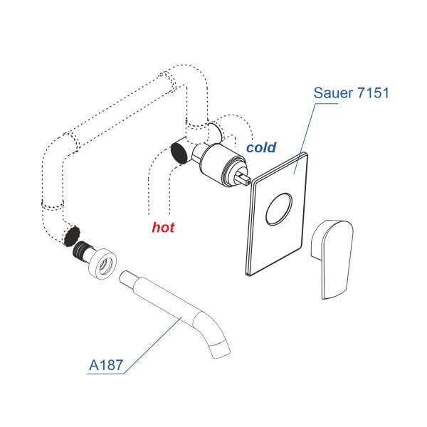 Встраиваемый комплект для раковины WasserKRAFT Sauer 7100 A71573, золото Встраиваемый комплект для раковины WasserKRAFT Sauer 7100 A71573, золото