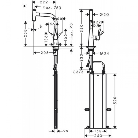 Смеситель для кухонной мойки hansgrohe Metris Select M71 73802000