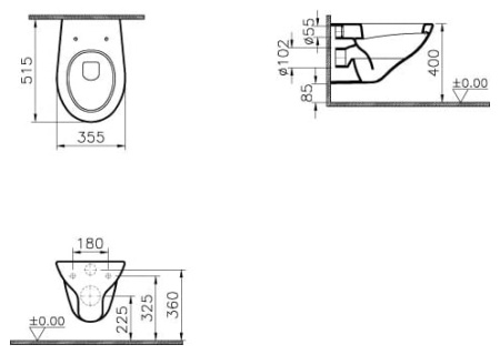 Унитаз подвесной Vitra Arkitekt 6107B003-0075