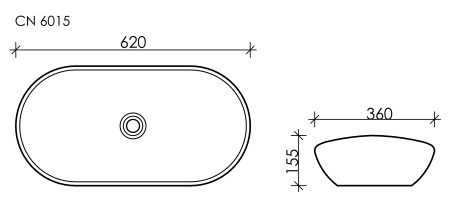 Раковина накладная (62х36) Ceramica Nova ELEMENT CN6015