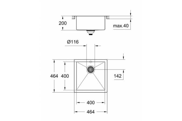 Мойка из нержавеющей стали GROHE K700 Cube 31578SD1
