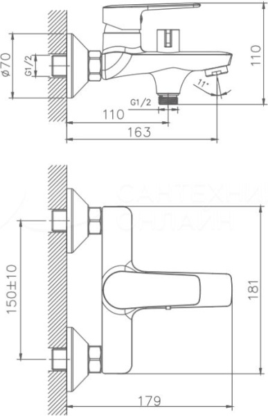 Смеситель для ванны Haiba HB60563 Смеситель для ванны Haiba HB60563