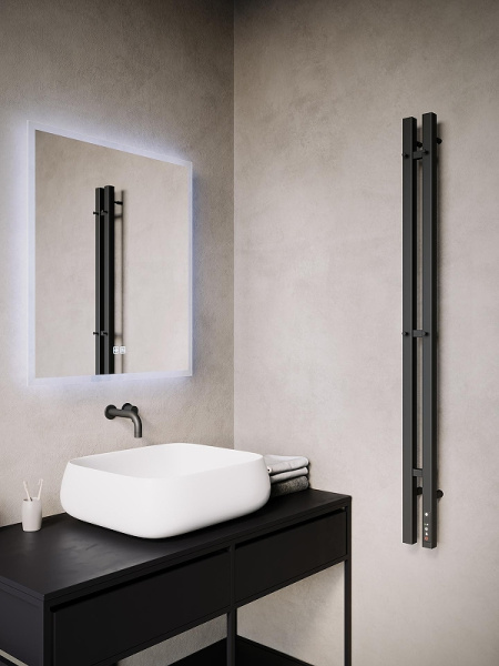 Электрический полотенцесушитель (120х10) Terminus DU0 4670078574138 черный