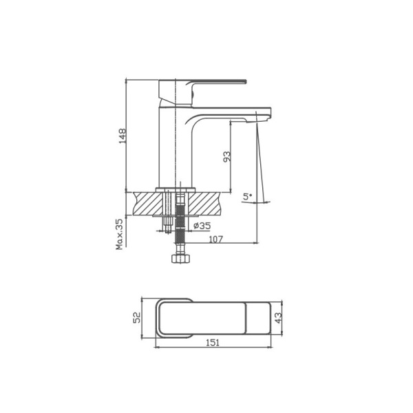 Смеситель для раковины Cron CN10129