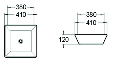 Раковина накладная (41х41) SantiLine SL-1014