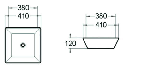 Раковина накладная (41х41) SantiLine SL-1014