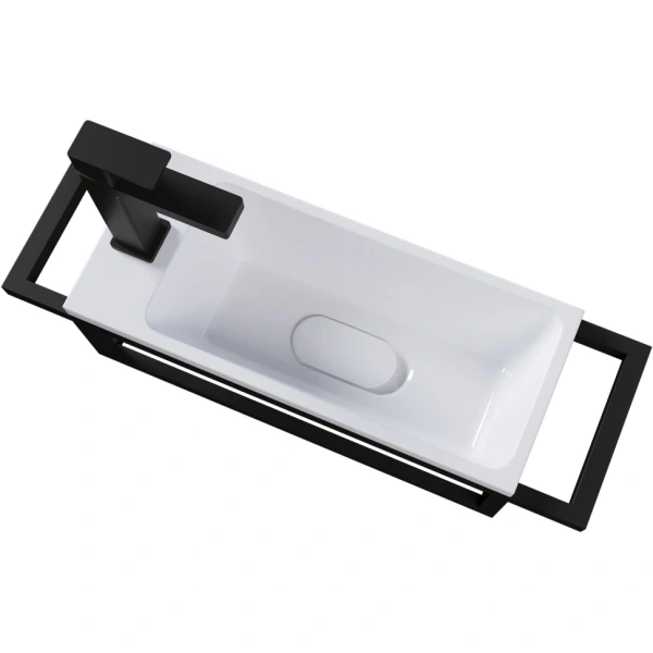 Консоль подвесная МЕТРИС-50 см 105003 черная, с полотенцедержателем