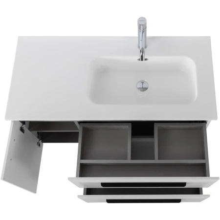 Тумба под раковину Cezares ECO-CER-N-1000-2C-1A-SO-BL-R Bianco Lucido без ручек