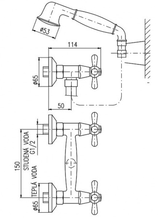 Смеситель для душа Rav Slezak Morava MK181.5Z
