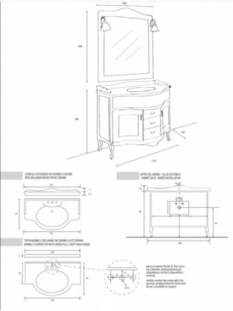 Зеркало Cezares Adelfia New Classico ADE/SP.07
