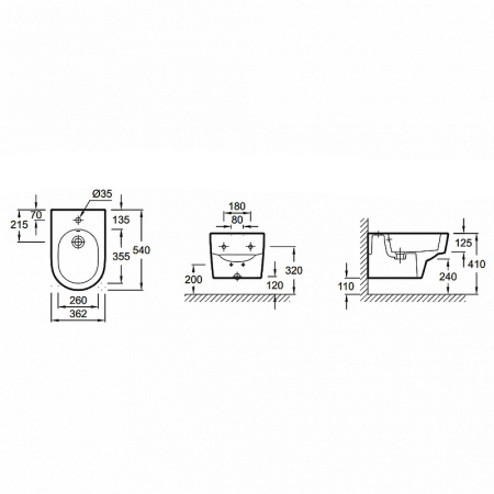 Биде подвесное Jacob Delafon Odeon Rive Gauche EMG0002-00