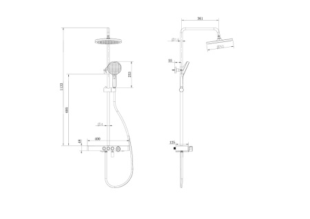 Душевая система с изливом Orans OLS-7573H