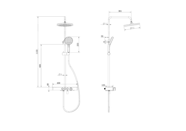 Душевая система с изливом Orans OLS-7573H Душевая система с изливом Orans OLS-7573H