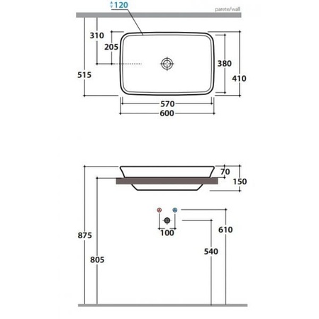 Раковина Globo Relais RE060.BI*0