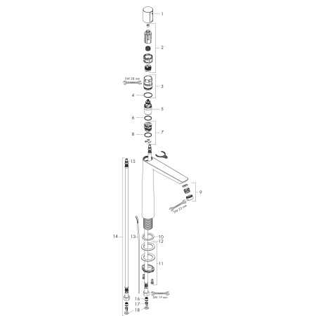 Смеситель для раковины с донным клапаном Hansgrohe Talis Select E 71752000 хром