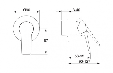 Панель смесителя для душа Oras Twista 3884