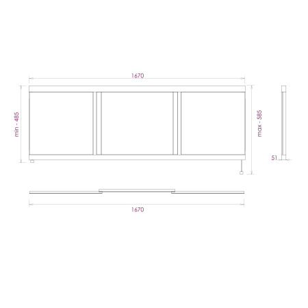 Экран под ванну Onika Одио 170 517018