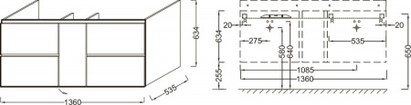 Тумба под раковину Jacob Delafon Soprano EB1332-E10