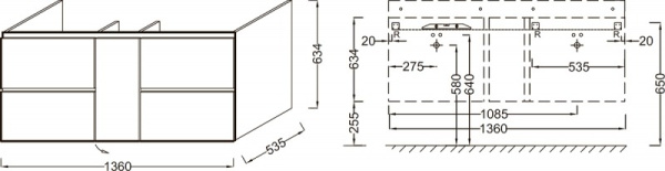 Тумба под раковину Jacob Delafon Soprano EB1332-E10