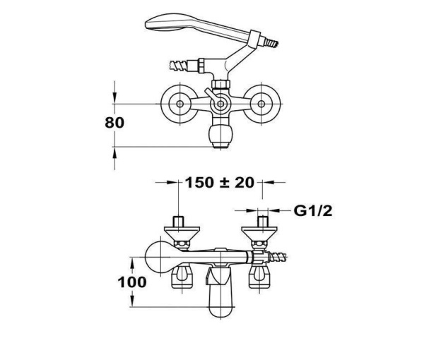 Смеситель для ванны с душевым набором Mofem Kometa 141-1533-00/20