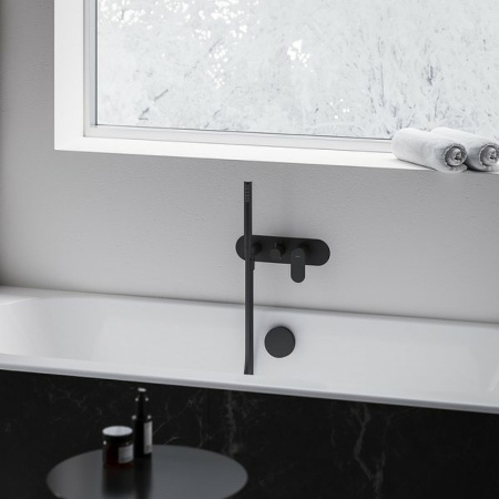 Смеситель для душа Ravak Eleganta EL 065.20BLM.O2+S X070300 черный матовый