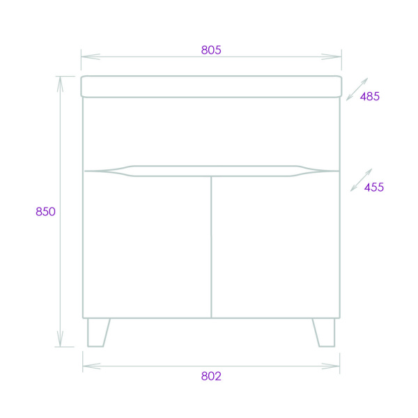 Тумба под раковину напольная Onika Стрим 80 108055