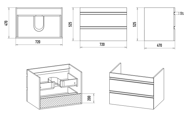 Тумба под раковину Misty Ингрид 75  П-Инг-01075-011П2Я
