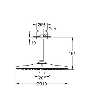Верхний душ GROHE Rainshower Mono 310 22122KF0