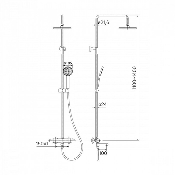 Душевая система Iddis Torr TORSBBTi06 Душевая система Iddis Torr TORSBBTi06