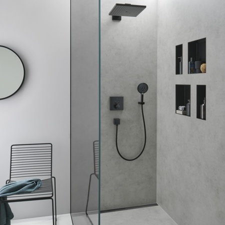 Подключение для душевого шланга Hansgrohe FixFit Square 26455670 черный матовый