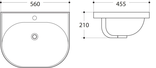 Раковина керамическая накладная (60x45) Art&Max AM-78364 белый