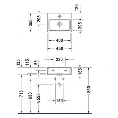 Раковина подвесная Duravit 0724450000