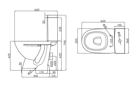 Унитаз-компакт Della Ancora DE121090035