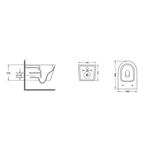 Унитаз подвесной безободковый Grossman  GR-4477SQ с сиденьем микролифт