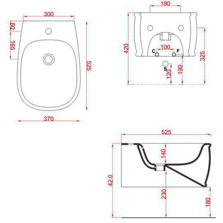 Биде подвесное ArtCeram Azuley AZB001 01;00
