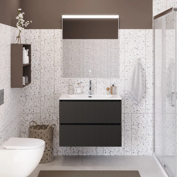 Тумба под раковину 70 BelBagno Uno UNO-MINI-700-2C-SO-GSO темно-серый матовый, без раковины