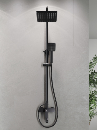 Душевая система с изливом Agger Brilliant A0394444 черный