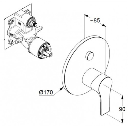 Встраиваемый смеситель для ванны Kludi Zenta SL 486590565
