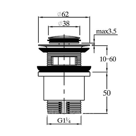 Донный клапан для раковины Raiber RLST-58