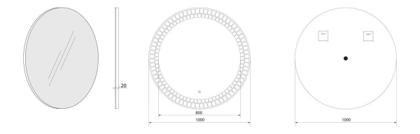Зеркало с подсветкой Art&Max Acerra AM-Ace-1000-DS-F