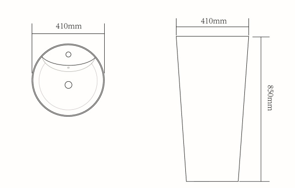 Раковина напольная (41х41) SantiLine SL-4008